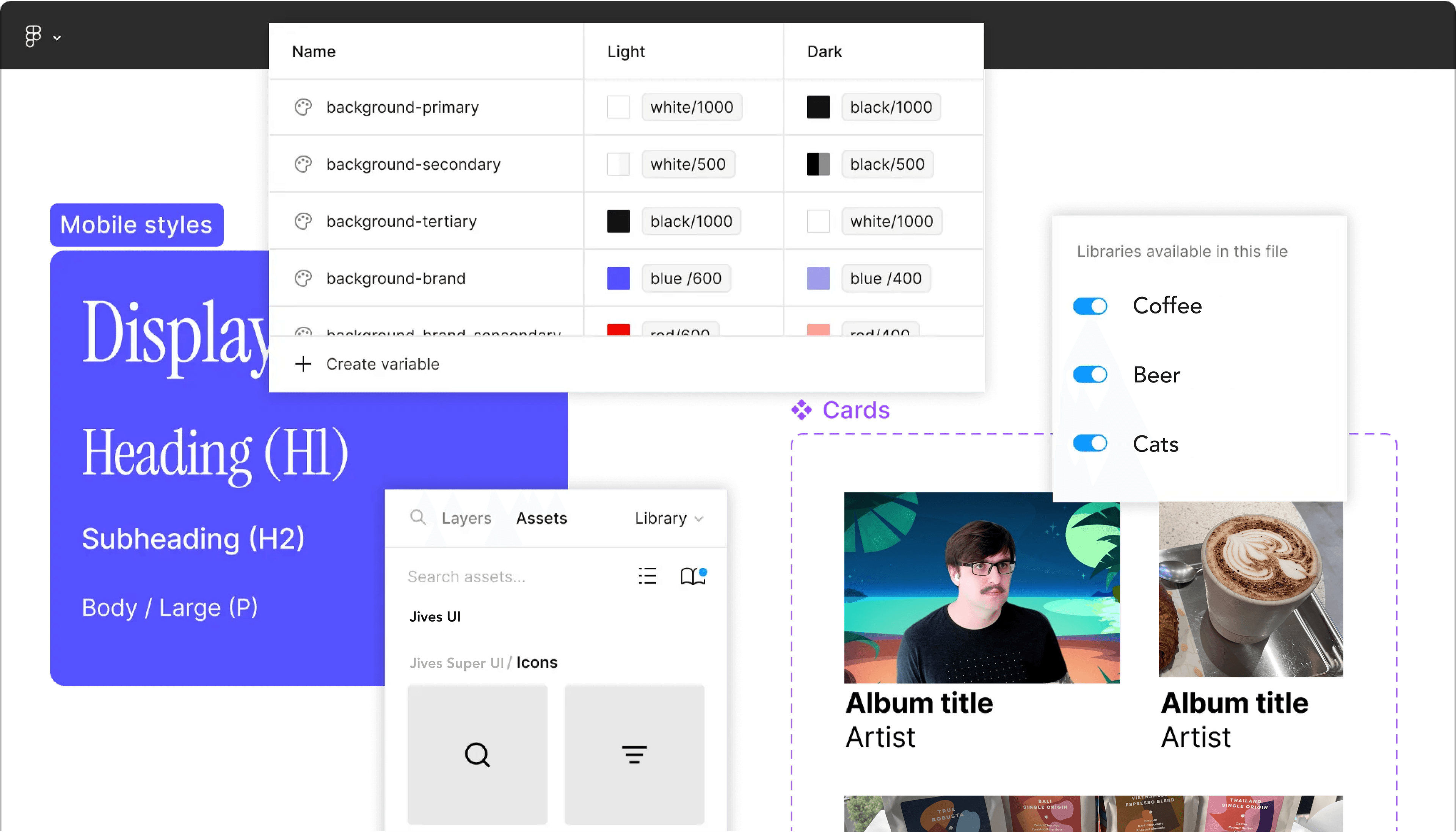 Hodge podge of Figma UI