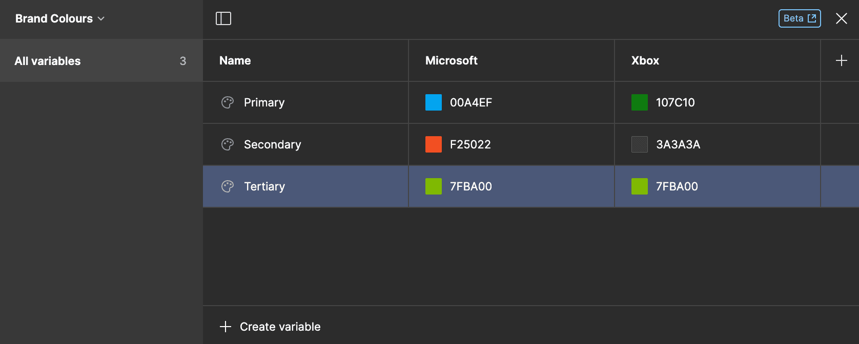 Figma Variables UI