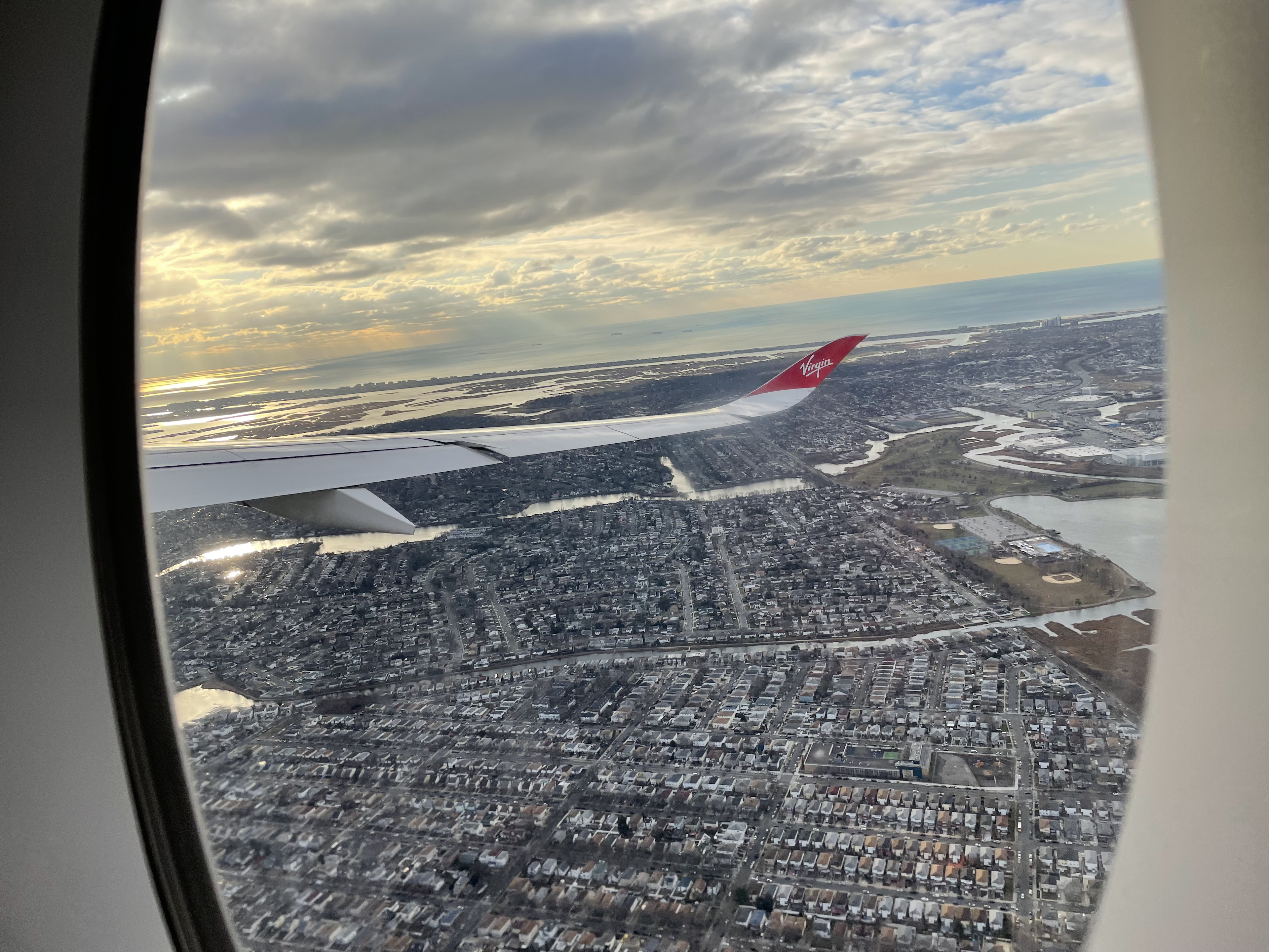 Window from a plane in flight